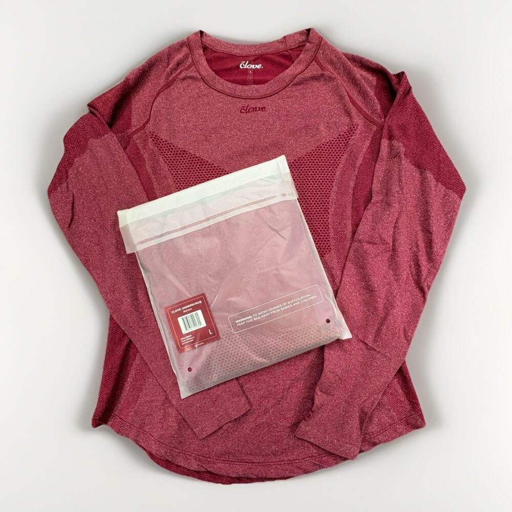 Clove Featherlite Underscrub Bundle Large Maroon Long Sleeve Tops NEW (2-Bundle) - Picture 4 of 10